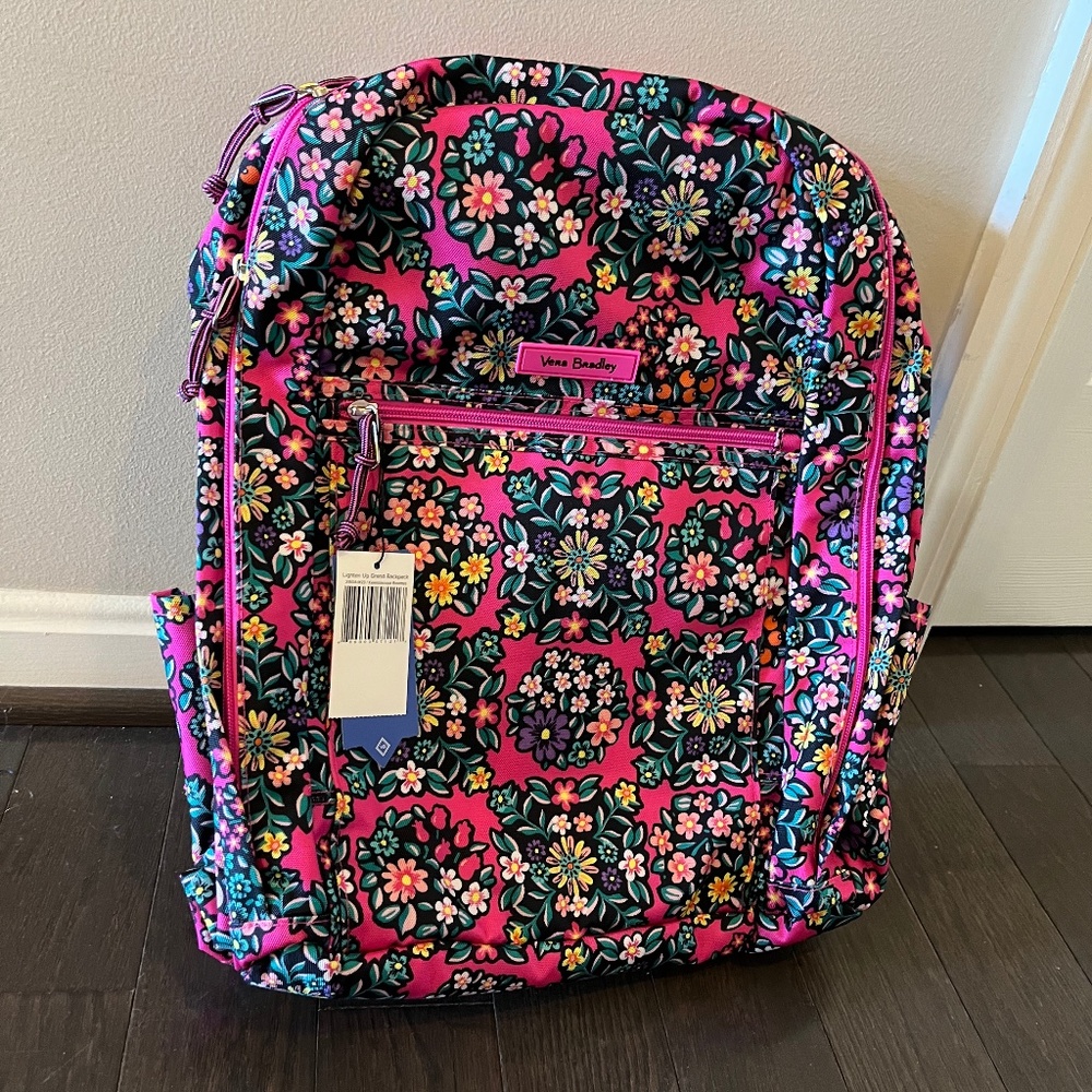 NWT Vera Bradley Lighten Up Grand Backpack (Kaleidoscope Rosettes) - Waterproof